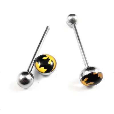 Tongue Barbell Batman Superhero Logo Rook Orbital Helix Barbell Piercing  14g | eBay