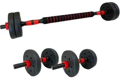 Набор гантели + штанга + гири 6в1 FitTronic KF50 50kg (Black/Red)