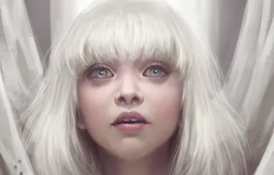 Wallpaper eyes, look, girl, white hair, art, Maddie Ziegler, Sia images for  desktop, section живопись - download