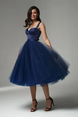 Темно-синее платье макси из шелка жатка 5584c