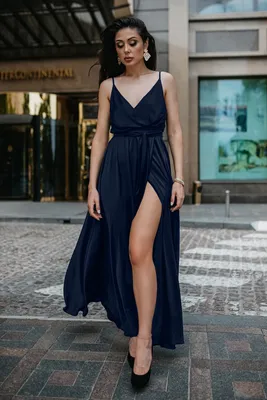 Купить Купить платье - Нарядное темно-синее платье из гипюра