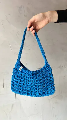 вязаная сумка из хлопка синяя в магазине «Lilo» на Ламбада-маркете
