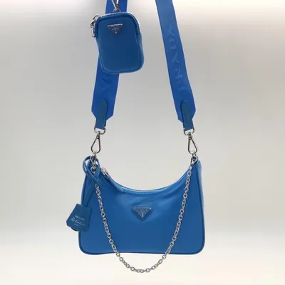 Женская сумка Prada Re-Edition 2000 синяя LM-8490 – Lazurka Mall