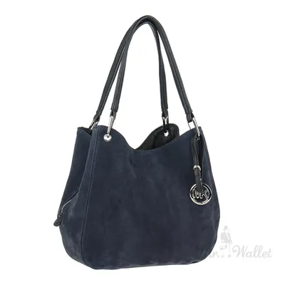 Женская синяя сумка из натуральной кожи на плечо купить в спб с доставкой