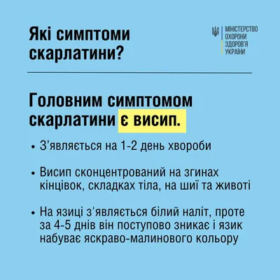 Что такое скарлатина, какие симптомы скарлатины, лечение скарлатины -  инфографика МОЗ