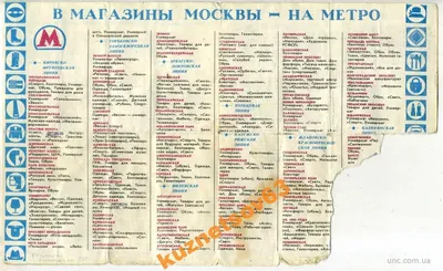 МАГАЗИНЫ МОСКВЫ. СХЕМА МЕТРО. КАЛЕНДАРЬ. РЕКЛАМА. купить на | Аукціон для  колекціонерів UNC.UA UNC.UA