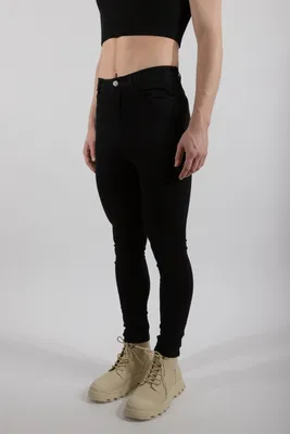 Just Black Denim - Medium Wash Jeans - Raw Hem Skinny Jeans - Lulus