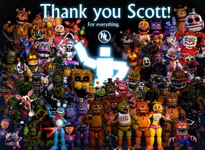Роуз на X: «Спасибо… Скотт Коутон, за все эти удивительные годы фнаф… За эти потрясающие игры, которые ты сделал… Мы