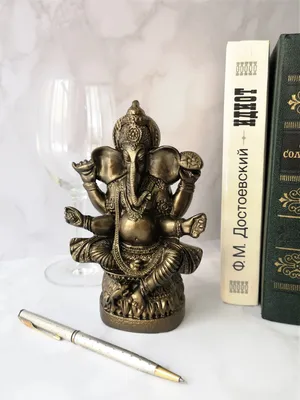 4 \"индуистский слон статуя Ganesha God of Success Craft Decoration Gold |  AliExpress