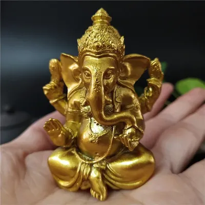 Golden Ganesha Статуя Будда Слон Бог Скульптура Ганеша Статуэтки Смола  Ремесло Домашнее Садовое Цветочное Украшение Будды Статуи От 817 руб. |  DHgate