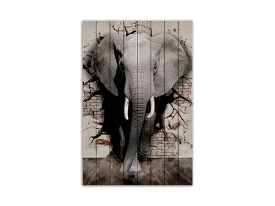 Картина на дереве Дикий слон 60х90 см 637879 – купить по цене 8 490 ₽ в  Москве в интернет-магазине ogogo.ru