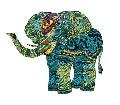 Деревянный пазл «Деревянный пазл Тропический слон» купить в Москве | Active  Puzzles