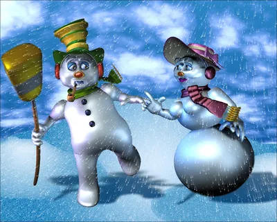 Обои праздник Рождество, снеговик, зимний праздник, Дедушка Мороз, зима -  скачать 1280x1024