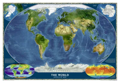 Карта мира со спутника — Инфокарт