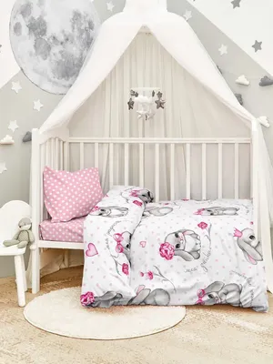 Juno Постельное белье для новорожденных в кроватку ясли зайки