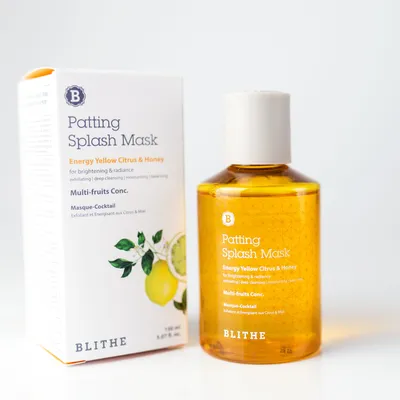 Энергетическая сплэш-маска для сияния кожи Blithe Patting Splash Mask  Energy Yellow Citrus \u0026 Honey (150 мл) - Ulitka Beauty