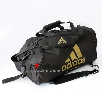 Сумка спортивная трансформер (сумка-рюкзак) Adidas с логотипом BOXING  62см*31см*31см (adiACC052B-BKGL, черно-золотой) купить в магазине Forbox
