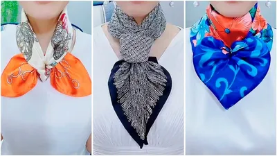 How to tie a scarf around your neck beautifully - 12 ways. - YouTube