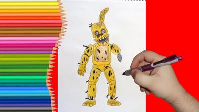 How to draw Salvaged Springtrap, FNaF, Как нарисовать Салваджед Спрингтрапа,  ФНаФ - YouTube