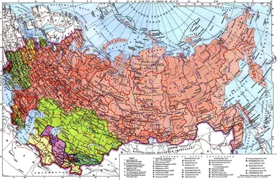 Карта СССР / Союз Советских Социалистических Республик - СССР