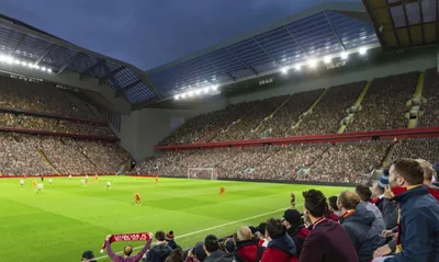 Стадион Anfield, Ливерпуль, Великобритания Редакционное Стоковое  Изображение - изображение насчитывающей стадион, одно: 53325759
