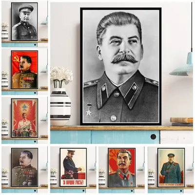 Портрет большого лидера Сталина, фото, советский русский плакат, принты,  картина маслом, холст, Настенная картина, гостиная, домашний декор - купить  по выгодной цене | AliExpress