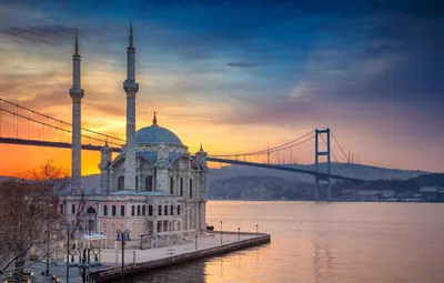 Обои мост, пролив, мечеть, Стамбул, Турция, Ортакёй картинки на рабочий  стол, раздел город - скачать