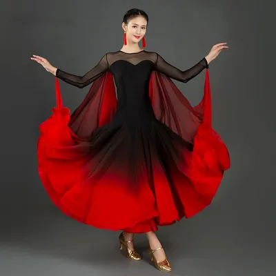 Женское платье для бальных танцев, красное платье для вальса, стандартные  современные костюмы | AliExpress