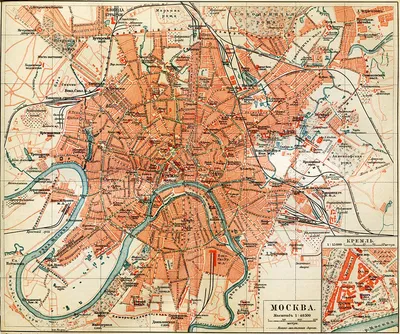 Постер «Старинная карта Москвы» - купить в интернет-магазине Ink-project с  быстрой доставкой