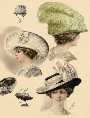 Парижские моды конца 19 — начала 20 в. Шляпки | Викторианские шляпы,  Парижская мода, Головной убор