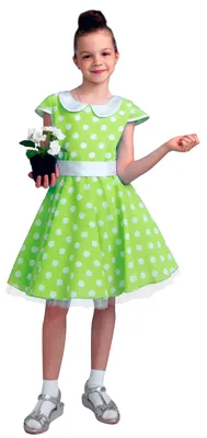 Платье стиляги салатовое детское P0162 купить в интернет-магазине -  My-Karnaval.ru, доставка по России и выгодные цены