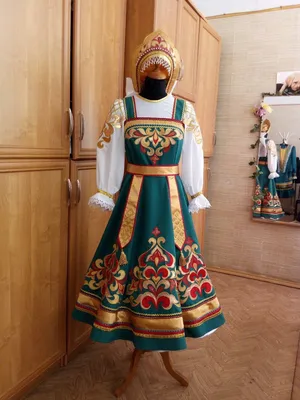 Русский народный стилизованный костюм:: сарафан, блузка, и кокошник. –  купить оптом и в розницу с доставкой по Москве и России. Фото, цена,  отзывы! (Артикул: РНК-039 )