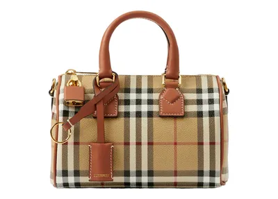 Burberry Check Mini canvas tote bag in multicoloured - Burberry | Mytheresa