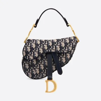 Saddle Bag Blue Dior Oblique Embroidery | DIOR | Dior saddle bag, Blue  bags, Bags