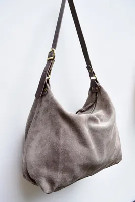 Zuri Suede Leather Hobo - Suede Shoulder Bag – BuboHandmade