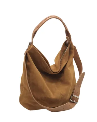 Women's suede crust leather hobo sack bag - EMPIRE G | Carlo Cecchini