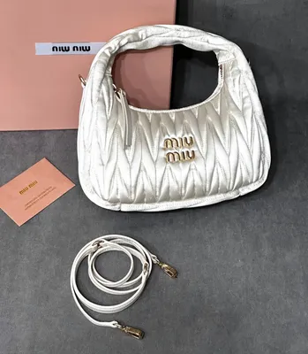 Женская сумка из сатина Miu Miu Wander mini hobo 17,5 см LM-18149 – Lazurka  Mall