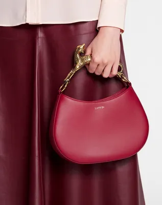 LEATHER HOBO CAT BAG BURGUNDY | Lanvin – LANVIN