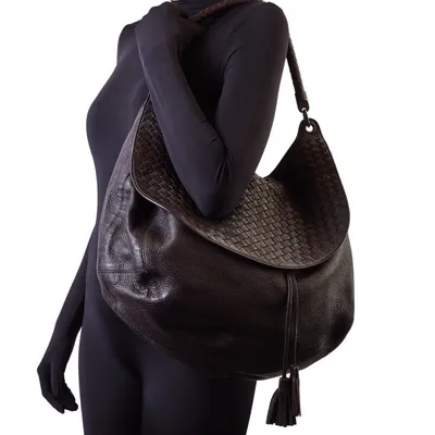 BOTTEGA VENETA VINTAGE INTRECCIATO LEATHER HOBO LARGE BAG - CRTBLNCHSHP