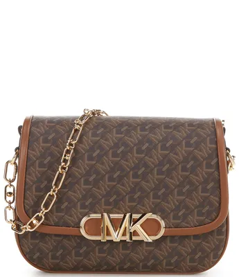 Michael Kors Parker Signature MK Logo Medium Saddle Crossbody Bag |  Dillard's