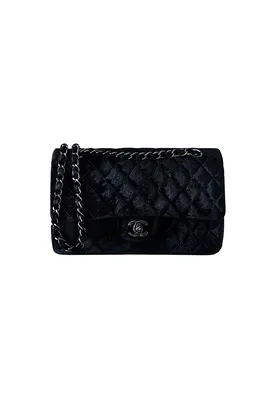 Бархатная черная сумка Chanel 2.55