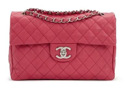 CHANEL 2.55 Dark Pink Quilted Soft Caviar Maxi Classic Single Flap Bag  Silver HW | eBay