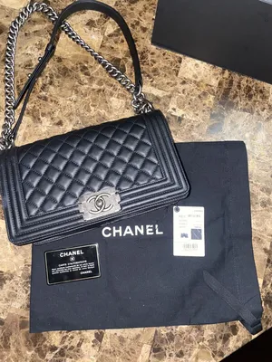 Chanel Boy Bag Black Silver Ruthenium Hardware Shoulder Bag Tote With Dust  bag | eBay