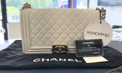 Chanel Boy Flap Bag Quilted Lambskin Old Medium White With Dust Bag | eBay