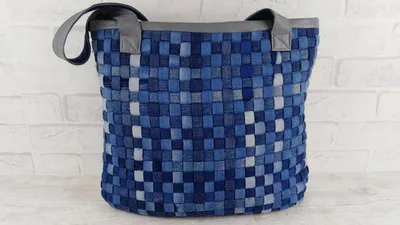 DENIM BAG BY OWN HANDS. WOVEN DENIM BAG - YouTube