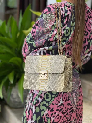 CHANEL Light Gold Python Westminster Pearls Flap Bag