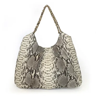 FAREESA Natural Python Shoulder Handbag by LAYKH