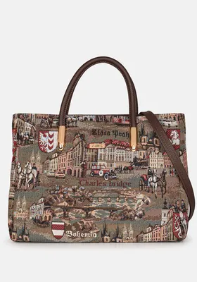 Женская сумка L-craft модель №901.2 | гобелен | | цвет коричневый цветной |  Чехия | арт. 31394 - купить от производителя оптом и в розницу