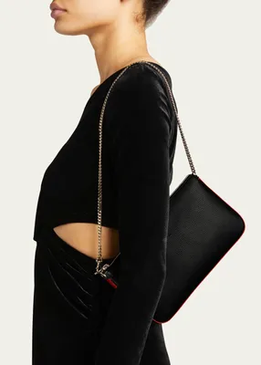 Christian Louboutin Loubila Shoudler Bag in Loubinthesky Perforated Leather  | Neiman Marcus