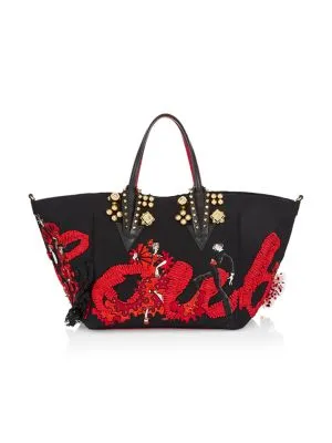 Christian Louboutin Cabata Small Tote in Grained Leather | Neiman Marcus